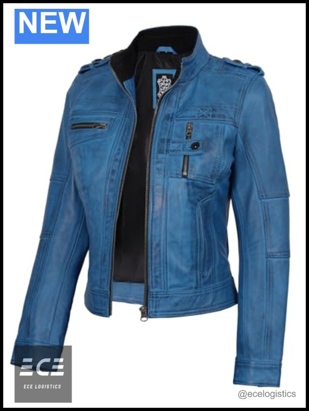 Genuine Lambskin Leather Jacket Cafe Racer Biker Womens